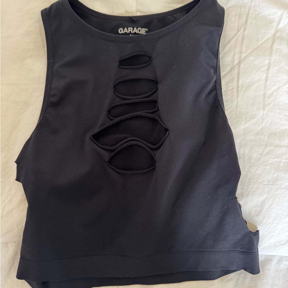Garage Black Cutout Tank Top